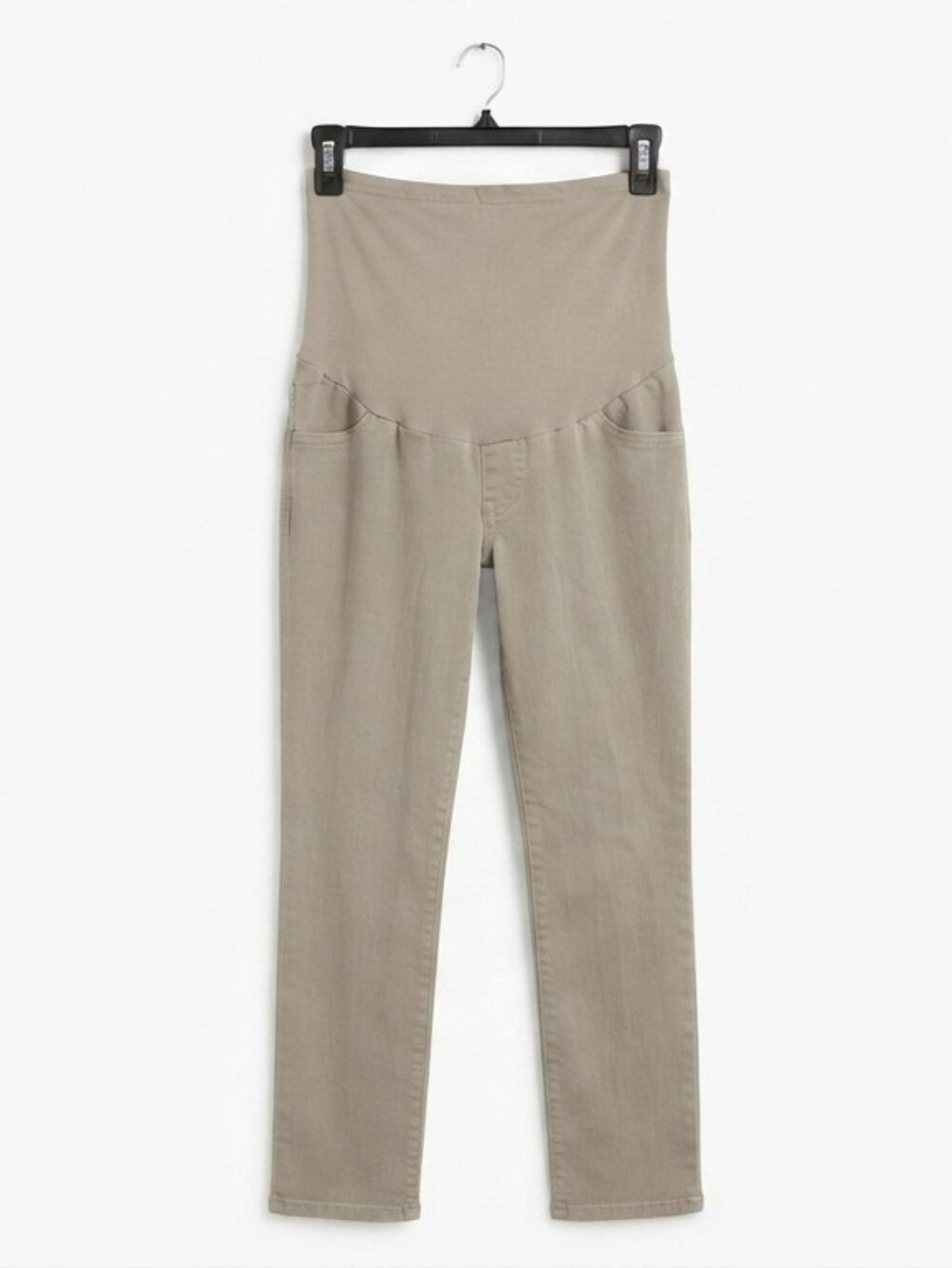 ​Nicole Miller New York Maternity Pants Khaki Tan Ankle Pants Size M Full Panel